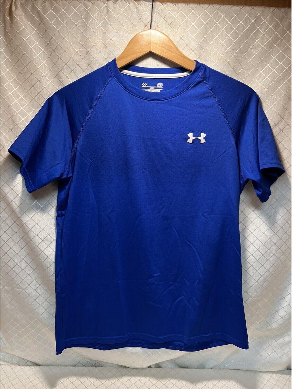 Under Armour Heat Gear Loose Small Coupe Blue Short Sleeve